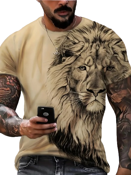 Camiseta Masculina Lion Vintage